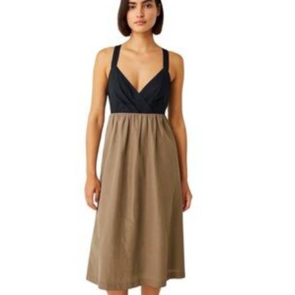 Women's Gap Silk‎ Blend Dress, Black/Brown, Size 12, NWT
